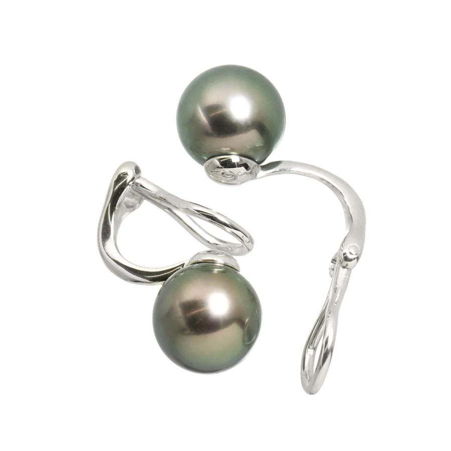 MIKIMOTO（ミキモト） 黒蝶真珠 9.4mm イヤリング K18 WG ホワイト 