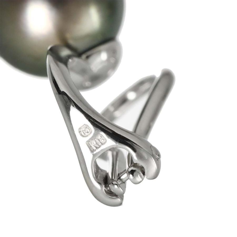 MIKIMOTO（ミキモト） 黒蝶真珠 9.4mm イヤリング K18 WG ホワイト 