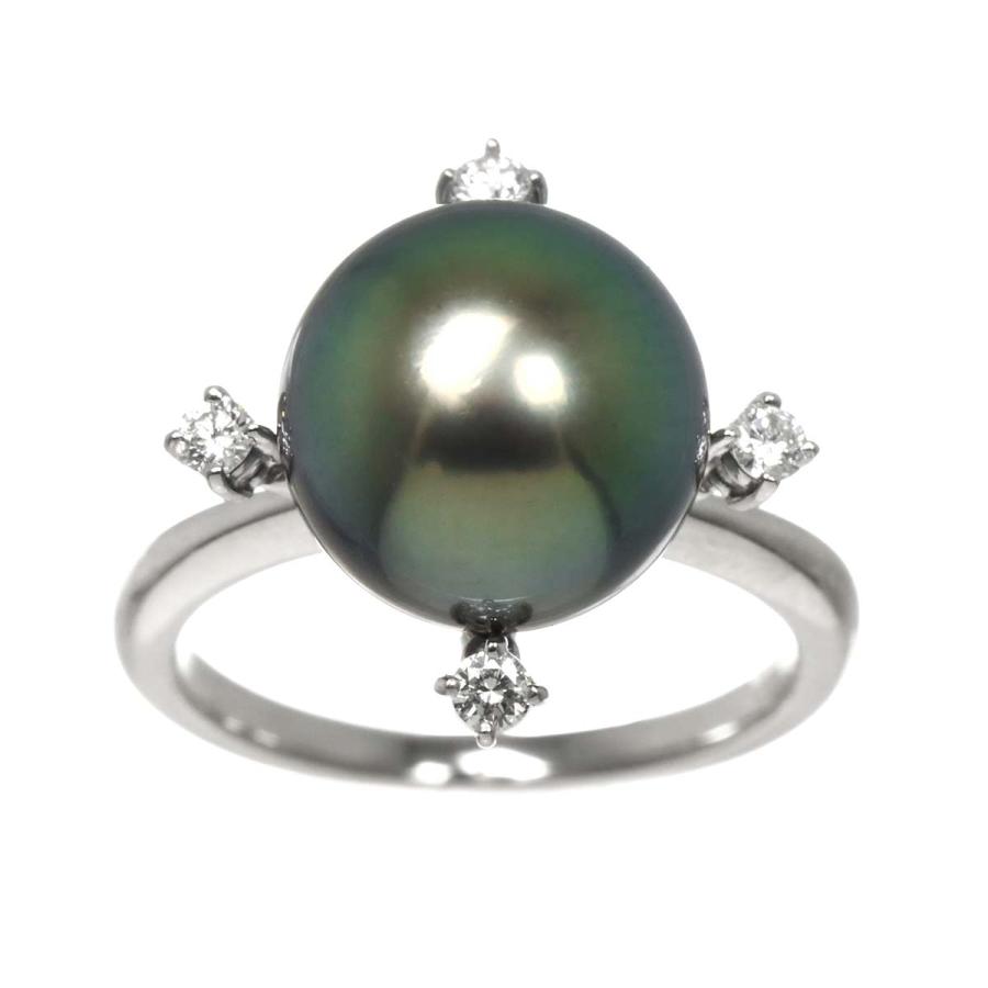 TASAKI（タサキ） TASAKI 10号 リング 黒蝶真珠 10.9mm ダイヤ 0.12ct