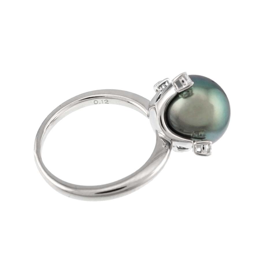 TASAKI（タサキ） TASAKI 10号 リング 黒蝶真珠 10.9mm ダイヤ 0.12ct