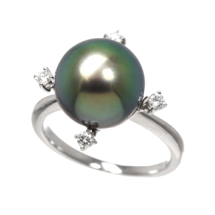 TASAKI（タサキ） TASAKI 10号 リング 黒蝶真珠 10.9mm ダイヤ 0.12ct