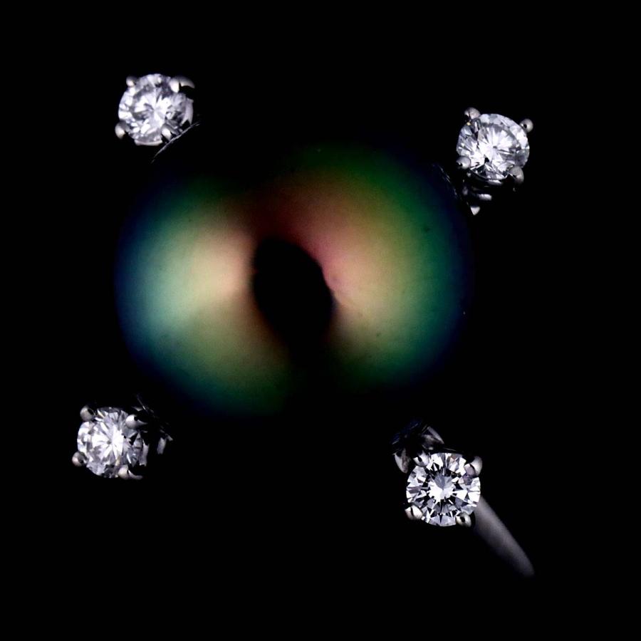 TASAKI（タサキ） TASAKI 10号 リング 黒蝶真珠 10.9mm ダイヤ 0.12ct