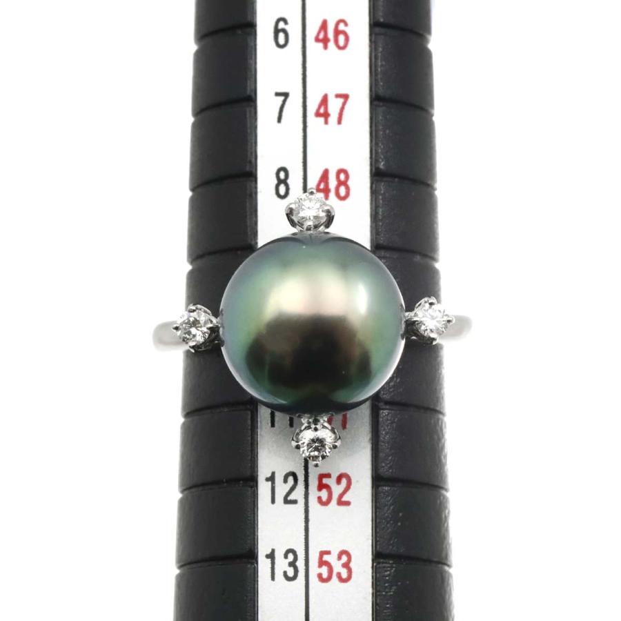 TASAKI（タサキ） TASAKI 10号 リング 黒蝶真珠 10.9mm ダイヤ 0.12ct