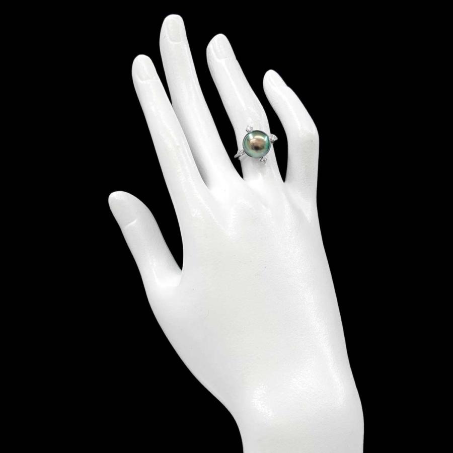 TASAKI（タサキ） TASAKI 10号 リング 黒蝶真珠 10.9mm ダイヤ 0.12ct