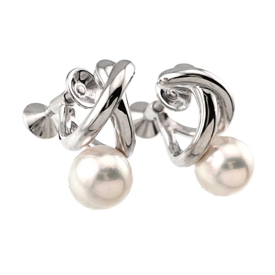 MIKIMOTO（ミキモト） アコヤ真珠 7.1mm イヤリング K18 WG ホワイト 