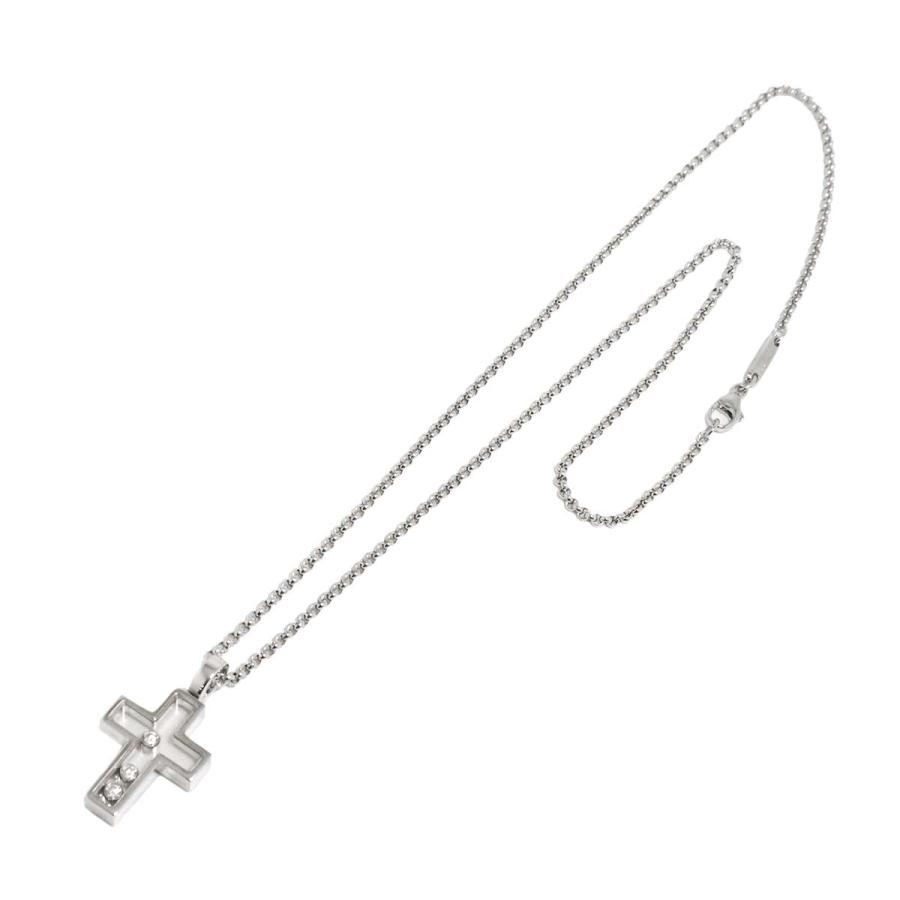 Chopard（ショパール） ハッピーダイヤ クロス ネックレス 42cm K18 WG 