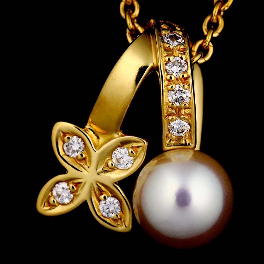 MIKIMOTO（ミキモト） アコヤ真珠 5.6mm ダイヤ ネックレス 40cm K18 