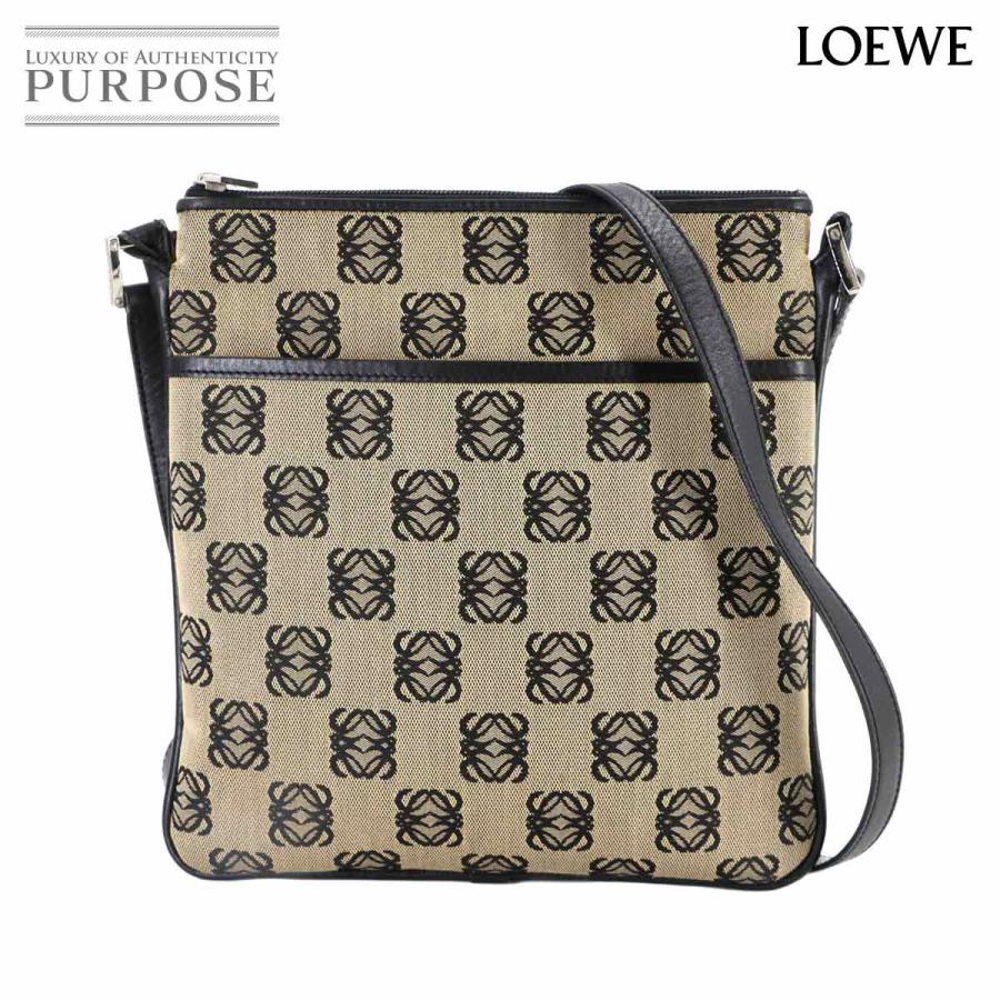 LOEWE（ロエベ） 新品同様 アナグラム ショルダー バッグ キャンバス 