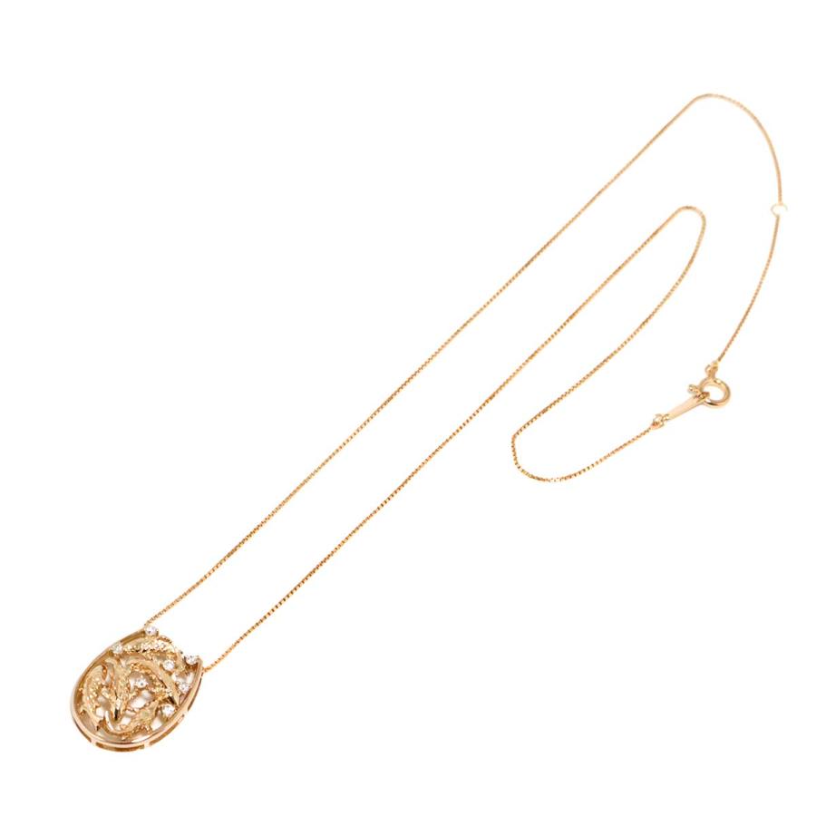 ダイヤ 0.11ct ネックレス 40cm K18 PG ピンクゴールド 750 Diamond