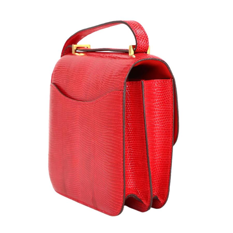 新品同様 エルメス HERMES リザード コンスタンス ミニ 18 ショルダー バッグ ルージュエキゾチック ゴールド 金具 Constance 90312032 HERMES（エルメス） 新品同様 リザード コンスタンス ミニ 18