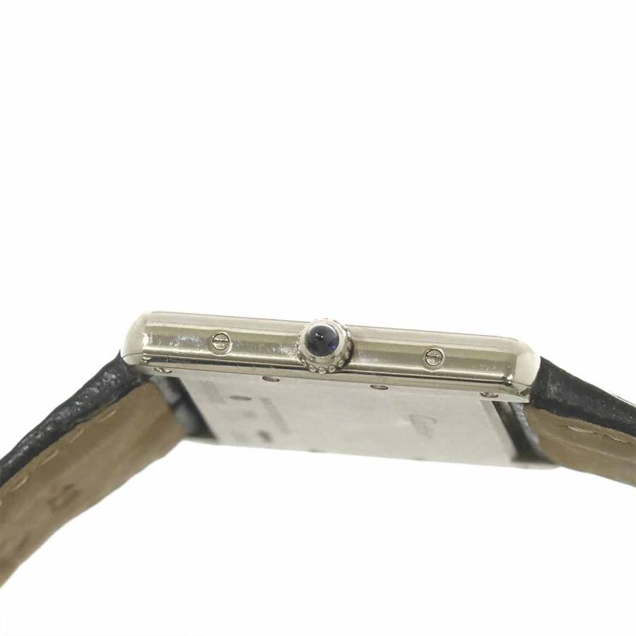 カルティエ Cartier タンクルイ LM W1540956 デイト メンズ 腕時計 K18WG ホワイトゴールド クォーツ ウォッチ Tank Louis 90312076 Cartier（カルティエ） タンクルイ LM W1540956 デイト メンズ 腕時計