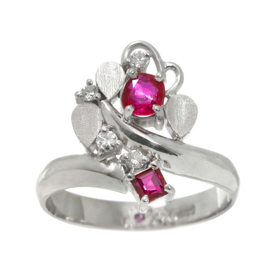 リング 11号 ルビー ダイヤ Pt プラチナ 指輪 Ruby Ring 90312129 