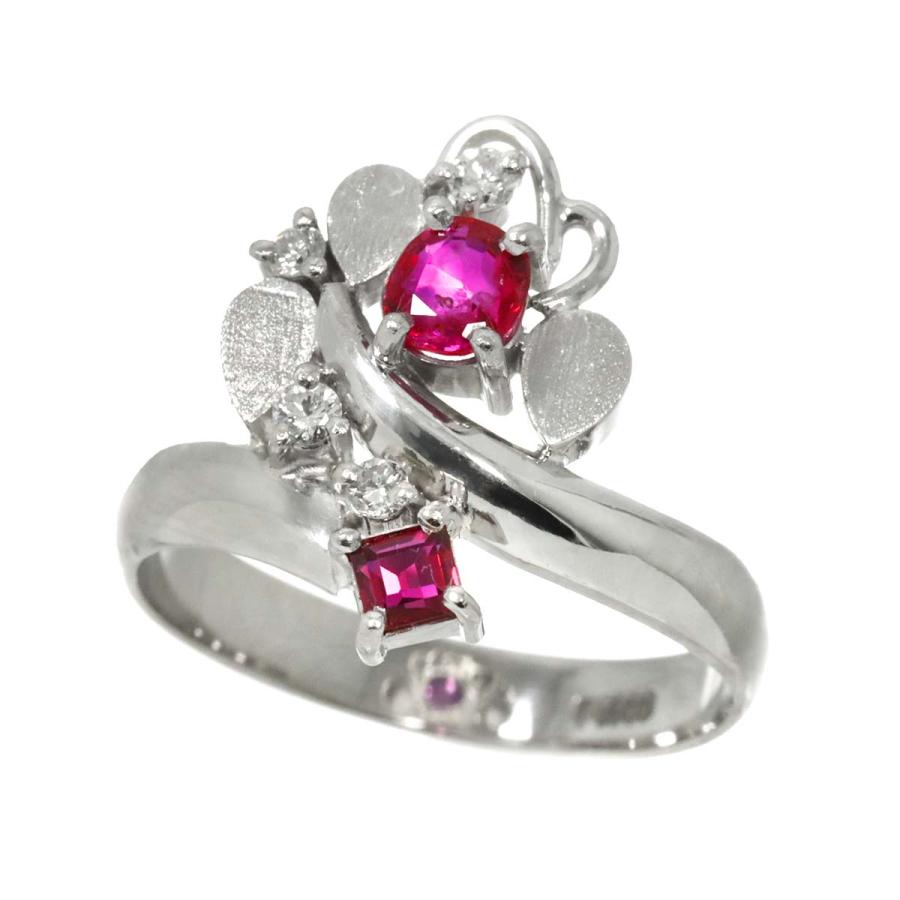 リング 11号 ルビー ダイヤ Pt プラチナ 指輪 Ruby Ring 90312129 