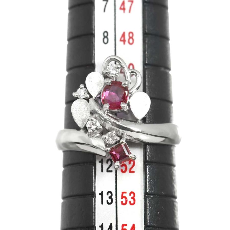 リング 11号 ルビー ダイヤ Pt プラチナ 指輪 Ruby Ring 90312129 