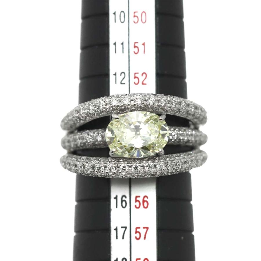 リング 14号 ダイヤ 1.598ct M/SI2 1.43ct Pt プラチナ 指輪 