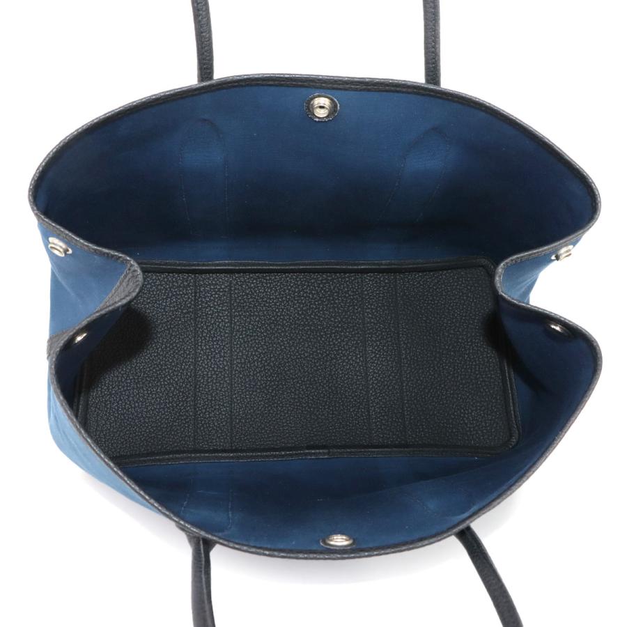 美品　エルメス　プティアッシュ　バンビ　ネイビー　ブラック HERMES（エルメス） 美品 ガーデンパーティ 36 PM トート バッグ