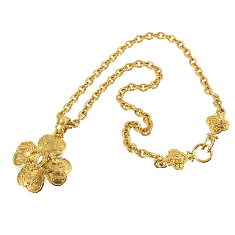 新品同様 シャネル CHANEL クローバー ココマーク ロング ネックレス ゴールド 96A ヴィンテージ アクセサリー Nacklace 90312392の画像