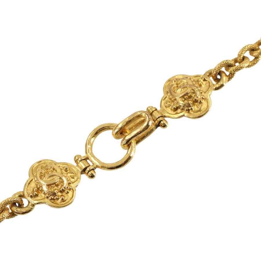 新品同様 シャネル CHANEL クローバー ココマーク ロング ネックレス ゴールド 96A ヴィンテージ アクセサリー Nacklace 90312392の画像