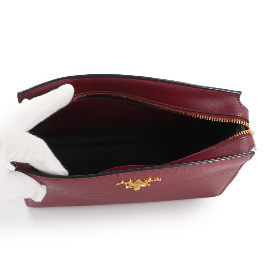PRADA　サフィアーノ　ショルダーバッグ　レッド　レザー　1BH104　IKD-847 PRADA サフィアーノ ショルダーバッグ レッド レザー 1BH104 IKD-847