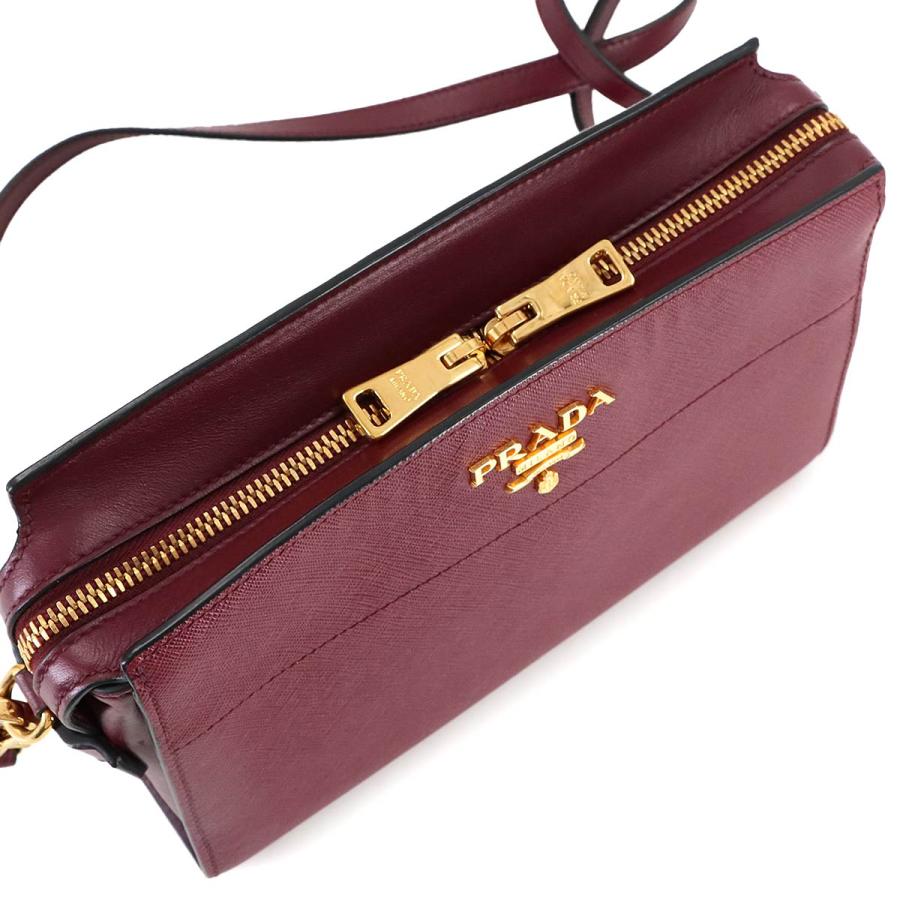 PRADA サフィアーノ ショルダーバッグ レッド レザー 1BH104 IKD-847