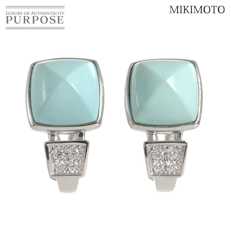 MIKIMOTO（ミキモト） トルコ石 ダイヤ 0.03ct/0.03ct イヤリング K18 