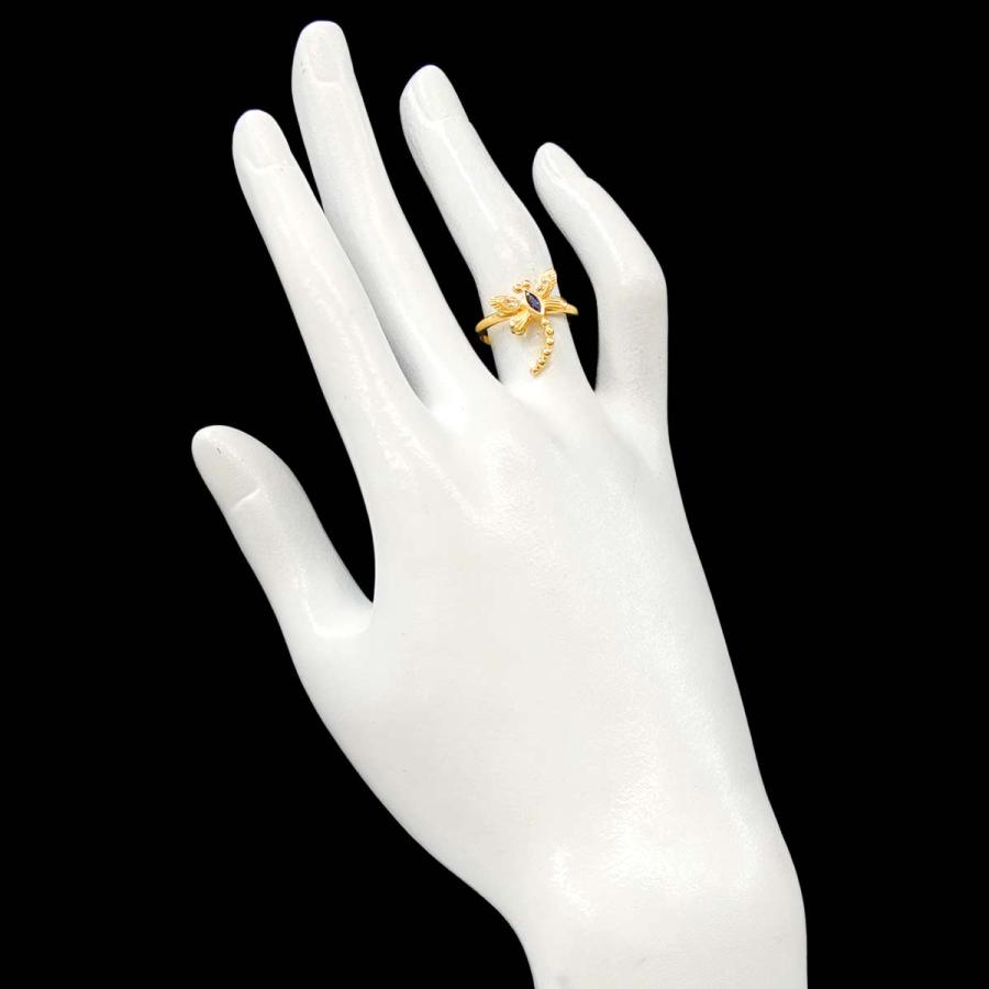 リング 10.5号 サファイヤ 0.14ct ダイヤ 0.03ct K18 YG イエロー 