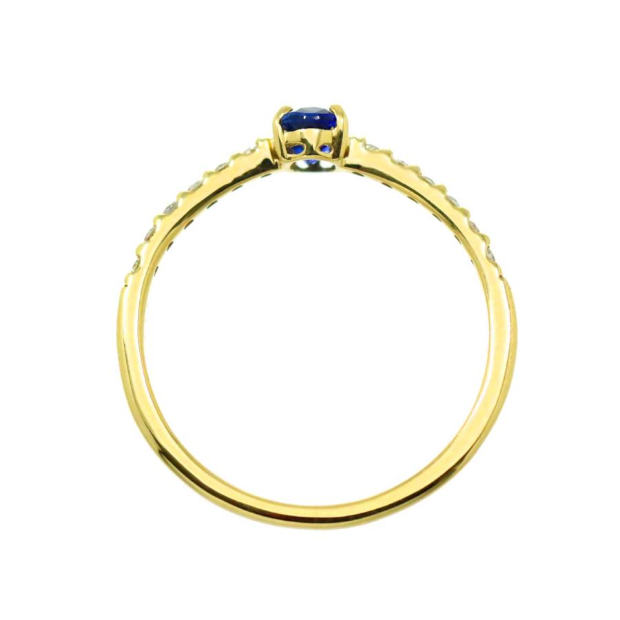 リング 11.5号 サファイヤ 0.38ct ダイヤ 0.11ct K18 YG イエロー 