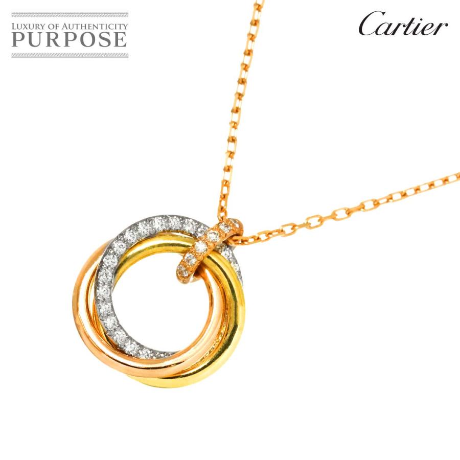 Cartier（カルティエ） トリニティ ダイヤ ネックレス 43cm K18 YG WG 
