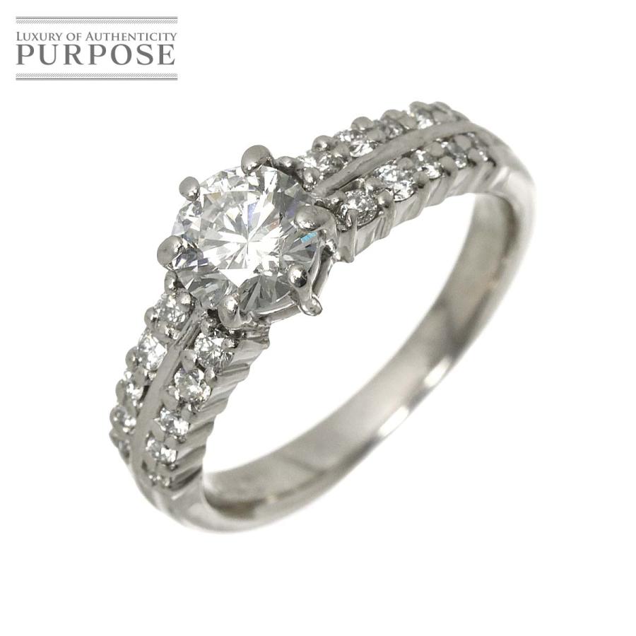 リング 9号 ダイヤ 0.712ct J/SI2/GD 0.25ct Pt プラチナ 指輪 【鑑定 