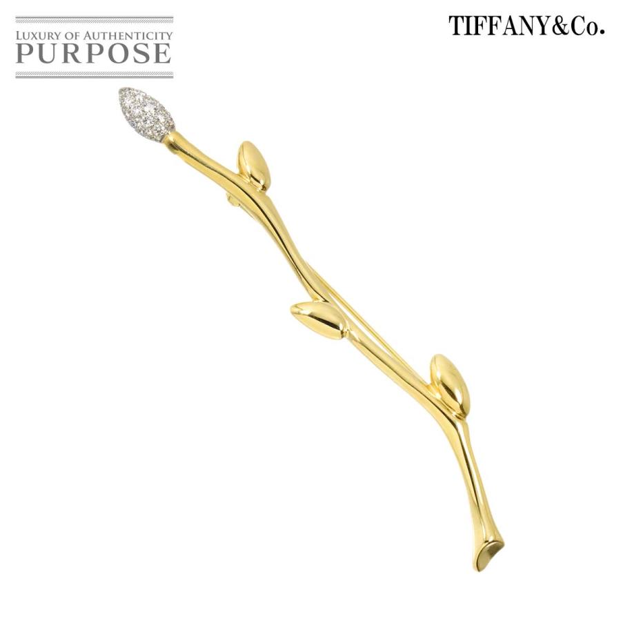 TIFFANY&Co.（ティファニー） リーフモチーフ ダイヤ ブローチ K18 YG