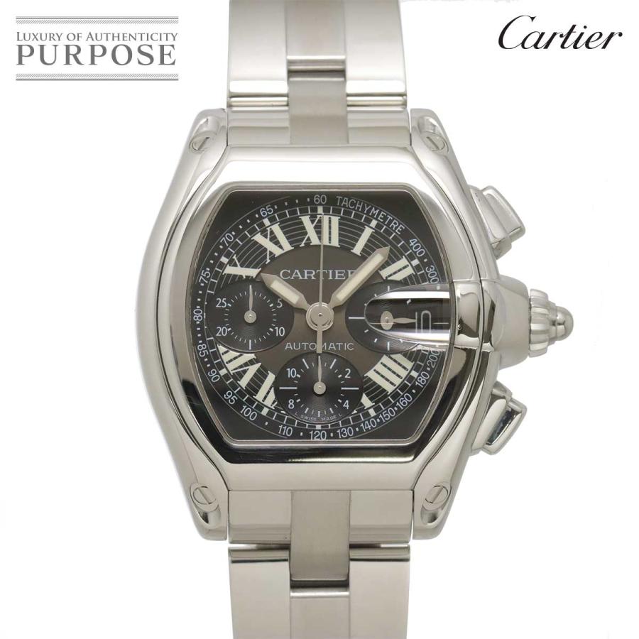 カルティエ Cartier ロードスター クロノグラフ W62007X6 メンズ 腕時計 デイト ブラック オートマ 自動巻き Roadster 90313838 Cartier（カルティエ） ロードスター クロノグラフ W62007X6 メンズ