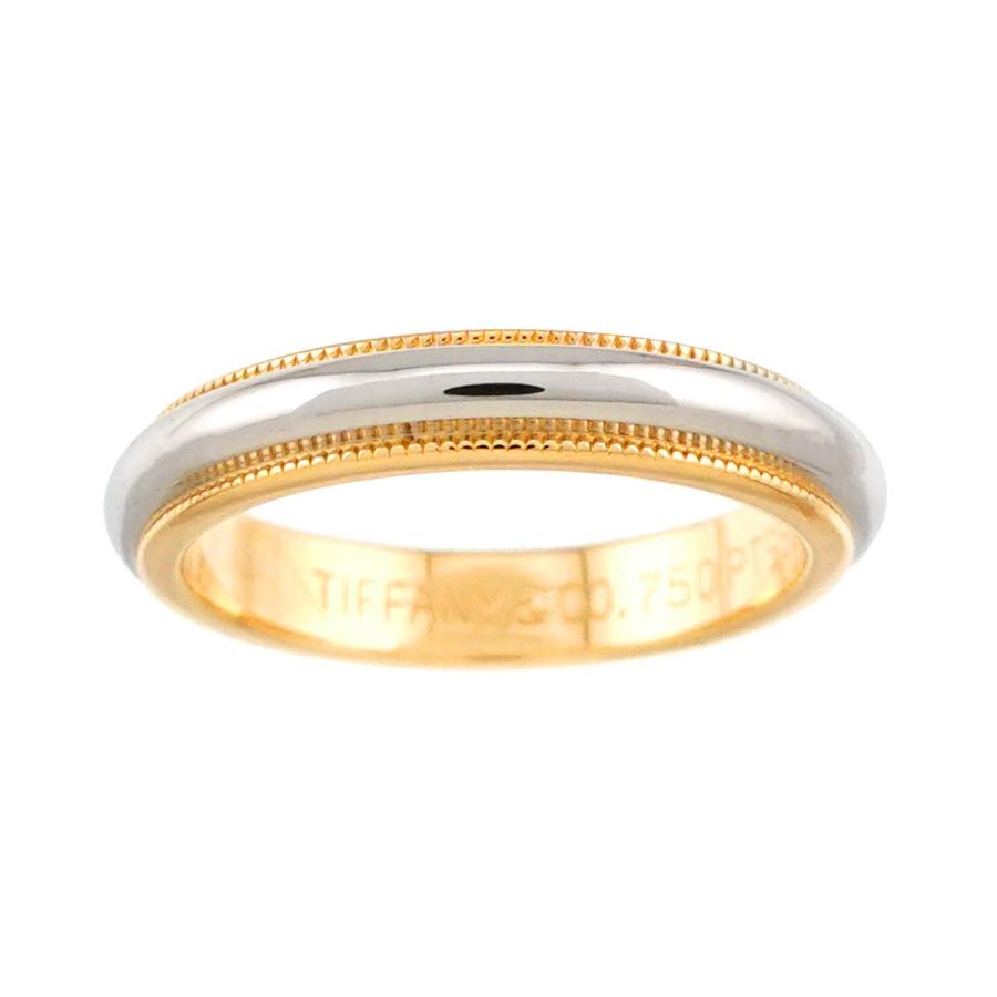 【Tiffany9号】ミルグレインバンドリング　プラチナ幅3mm ※刻印なし TIFFANY&Co.（ティファニー） ミルグレイン バンド 9号 リング 幅3.4mm