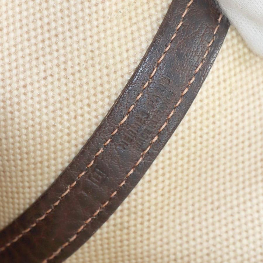 新品同様 エルメス HERMES ガーデンパーティ 36 PM トート バッグ トワルアッシュ レザー ナチュラル マロン □H刻印 90313989