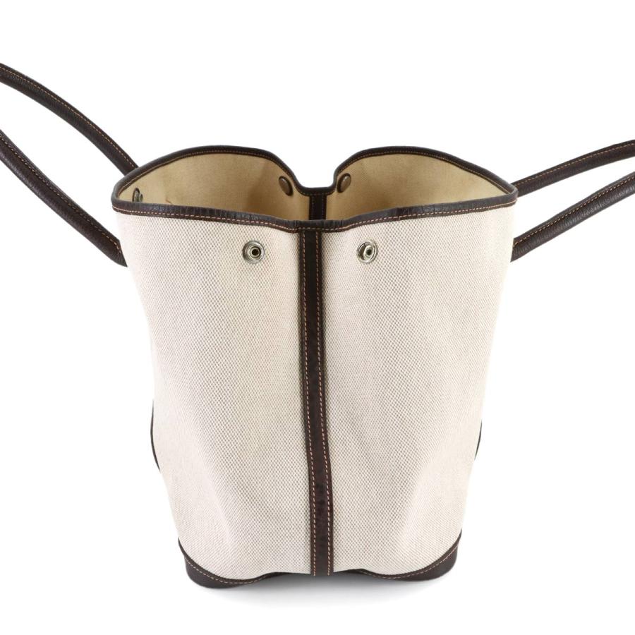 新品同様 エルメス HERMES ガーデンパーティ 36 PM トート バッグ トワルアッシュ レザー ナチュラル マロン □H刻印 90313989