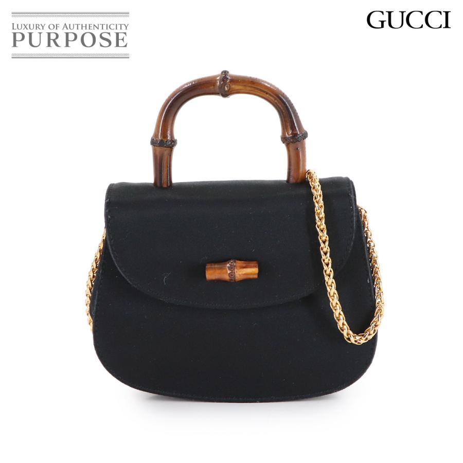 GUCCI（グッチ） バンブー ミニ 2way ハンド ショルダー バッグ サテン