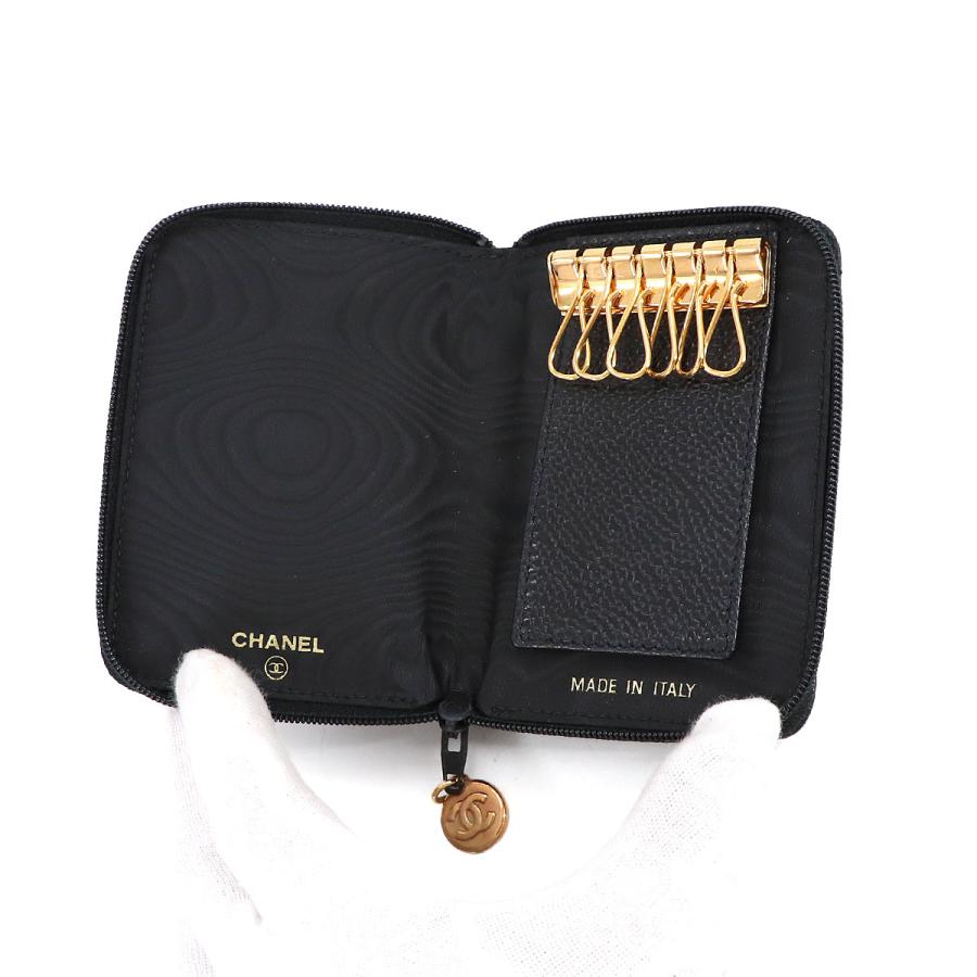 CHANEL（シャネル） 美品 ラウンドファスナー 6連 キーケース キャビア