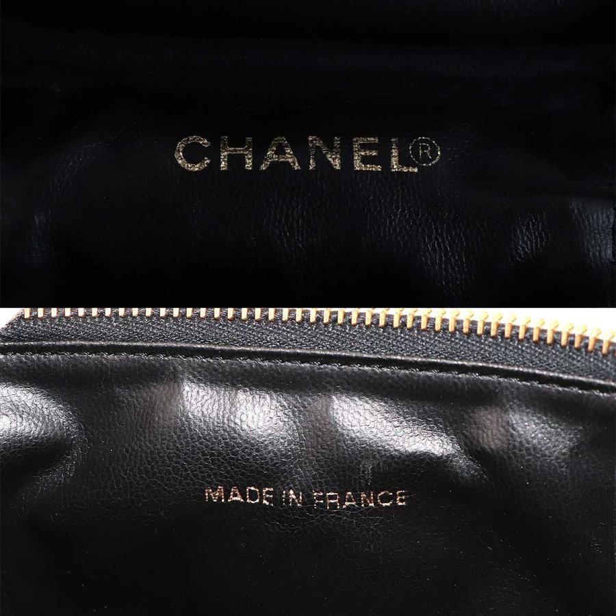 新品同様 シャネル CHANEL バニティ ハンド バッグ キャビアスキン レザー ブラック A01998 ココマーク ゴールド 金具 Vanity Bag 90314327の画像