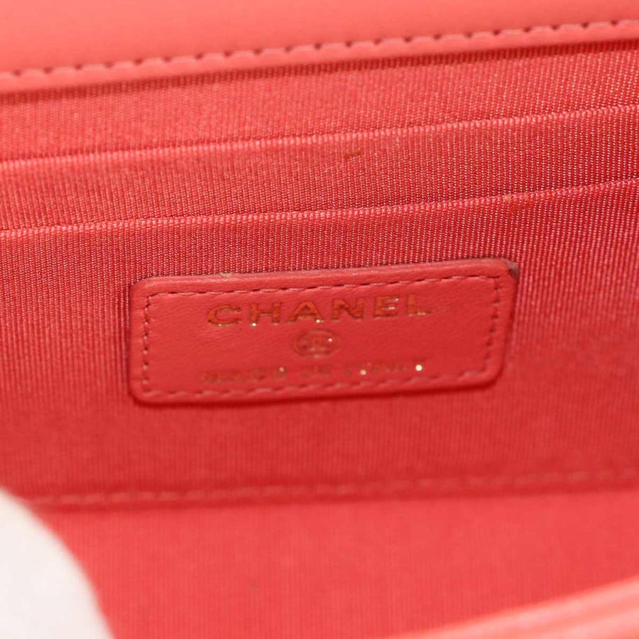 新品同様 シャネル CHANEL トレンディCC マトラッセ チェーン ショルダー バッグ ラムスキン ピンク A81633 ゴールド 金具 90314508_8