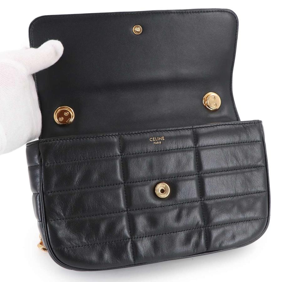 未使用 展示品 セリーヌ CELINE チェーン ショルダー バッグ マトラッセ レザー ブラック 111273EPZ ゴールド 金具 90314509 CELINE（セリーヌ） 未使用 展示品 チェーン ショルダー バッグ