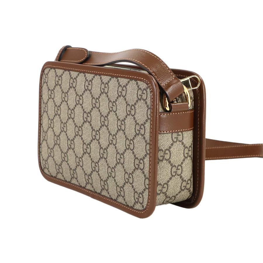 GUCCI グッチ レザー インターロッキング ミニ ショルダーバッグ 茶色 GUCCI グッチ レザー インターロッキング ミニ ショルダーバッグ 茶色