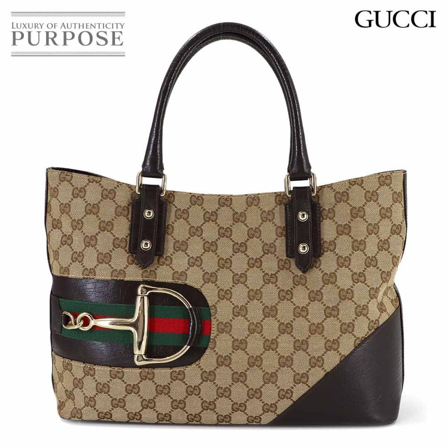 GUCCI GGキャンバス ホースビットバッグ GUCCI（グッチ） 新品同様 ホースビット トート バッグ GGキャンバス