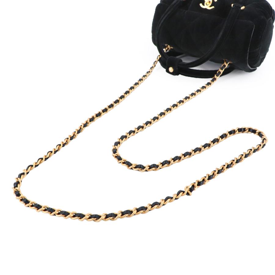 未使用 展示品 シャネル CHANEL マトラッセ 2way ハンド チェーン ショルダー バッグ ベルベット レザー ブラック ベロア 90314585_4