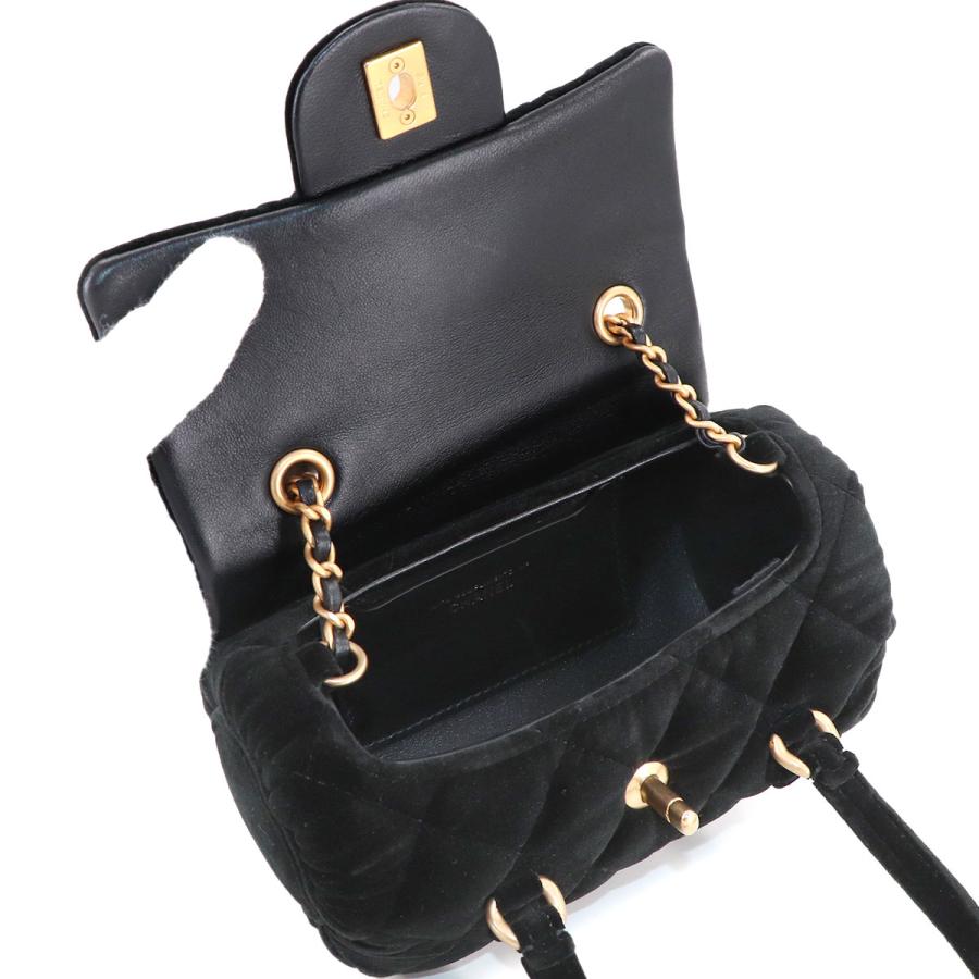 未使用 展示品 シャネル CHANEL マトラッセ 2way ハンド チェーン ショルダー バッグ ベルベット レザー ブラック ベロア 90314585_5