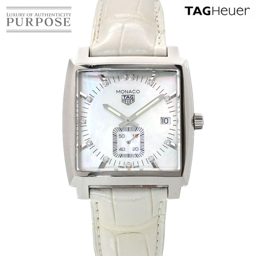 タグホイヤー TAG Heuer モナコ WAW131B ボーイズ 腕時計 12P ダイヤモンド デイト ホワイトシェル クォーツ Monaco 90314976 TAG HEUER（タグ・ホイヤー） モナコ WAW131B ボーイズ 腕時計 12P