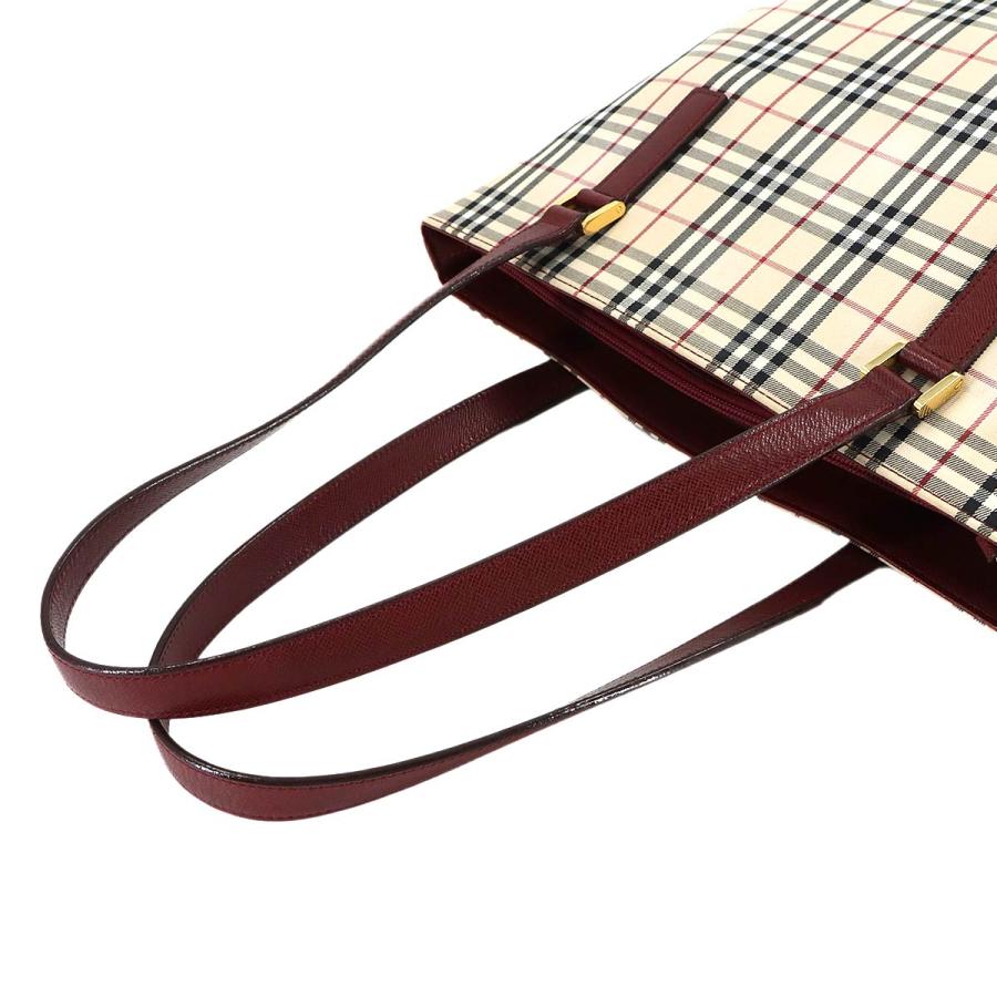 BURBERRYバーバリーノバチェック トート 肩掛け可 キャンバス×レザー BURBERRY（バーバリー） ノバチェック トート バッグ キャンバス