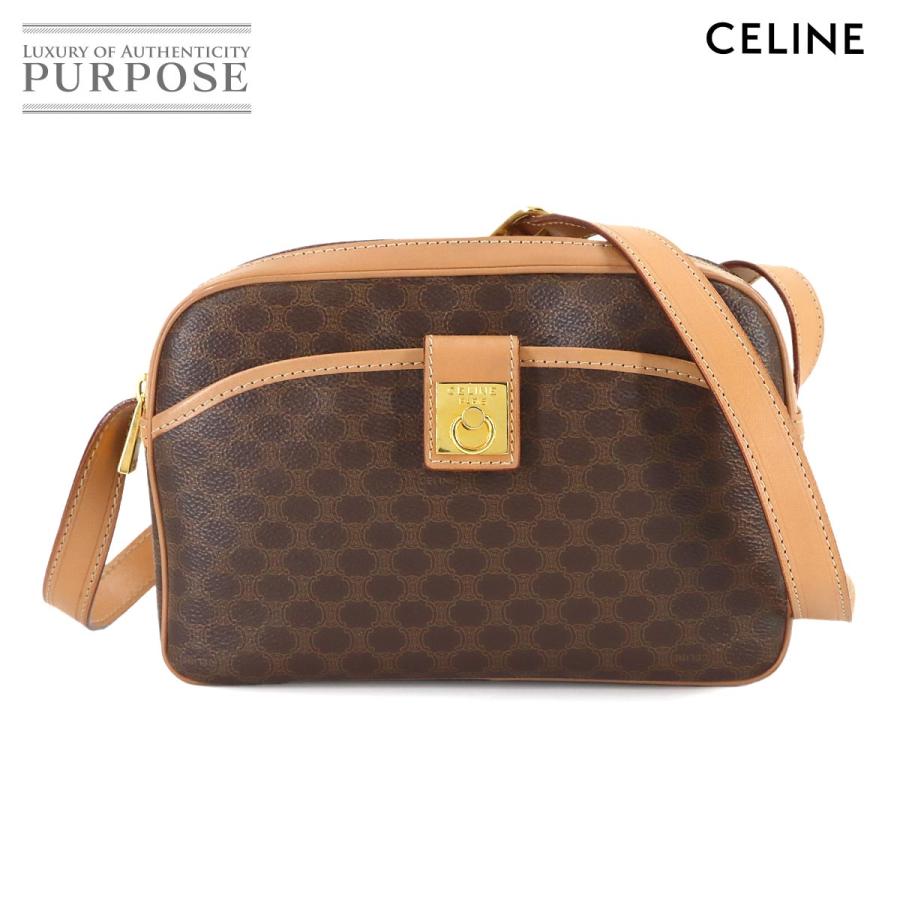 CELINE（セリーヌ） マカダム ショルダー バッグ PVC レザー ブラウン 