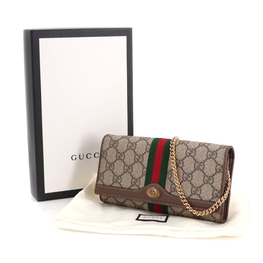 GUCCI（グッチ） 新品同様 オフィディア GG チェーン ウォレット 二