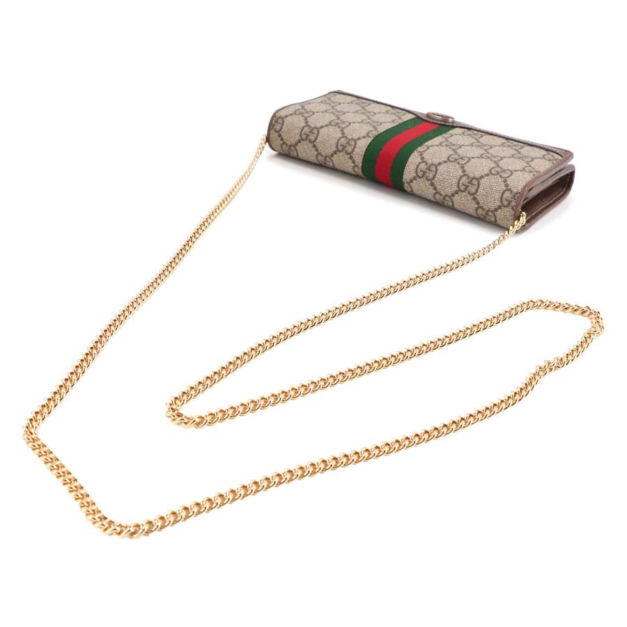 GUCCI（グッチ） 新品同様 オフィディア GG チェーン ウォレット 二 