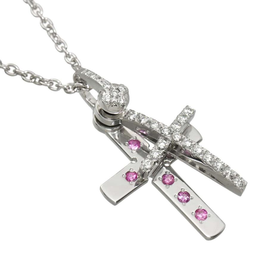 ウォルサム WALTHAM ダイヤ 0.25ct サファイヤ 0.13ct ネックレス 40cm スウィング K18 WG 750 Diamond Necklace 90315538_2