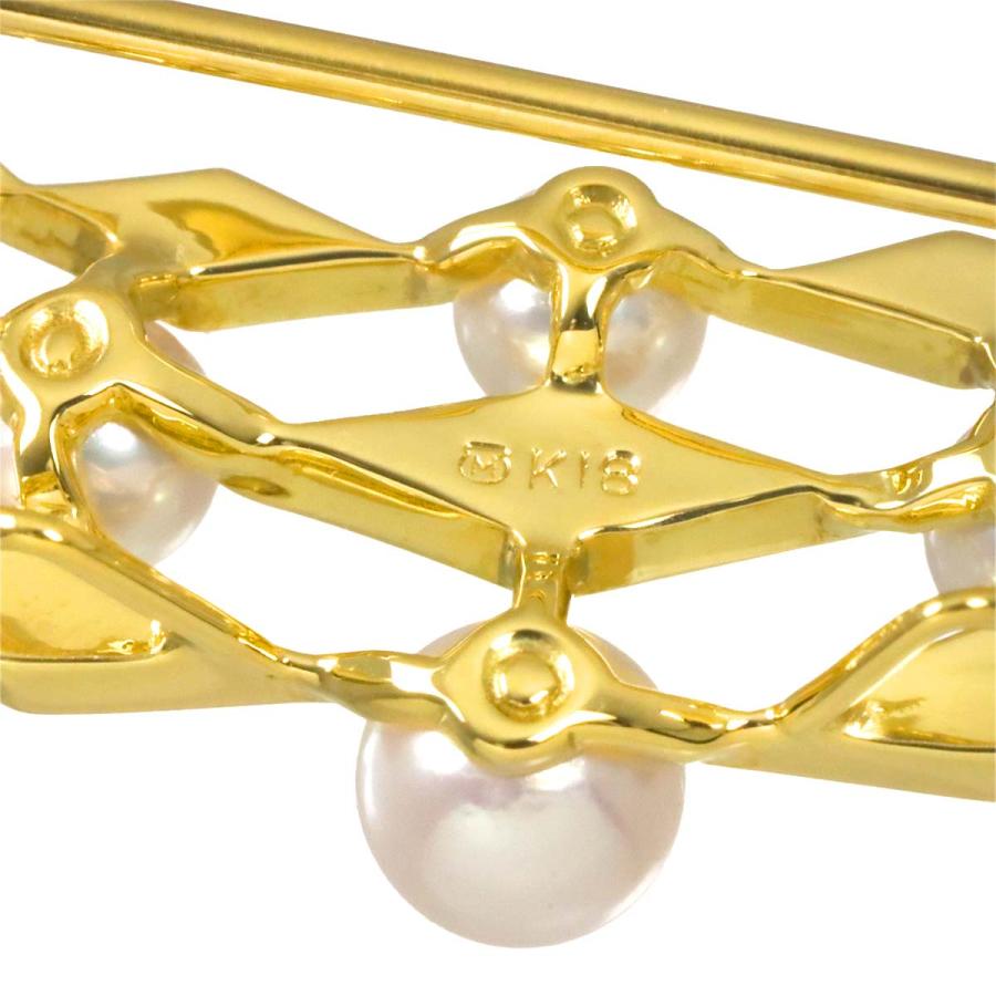 MIKIMOTO（ミキモト） アコヤ真珠 4.8-3.8mm ブローチ K18 YG イエロー